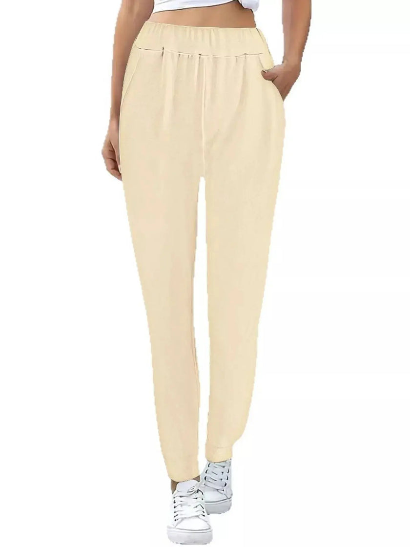 Comfortable Elastic Waist Casual Pants  Style Ratio