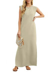 Full Size Slit Round Neck Sleeveless Maxi Tank Dress  Style Ratio