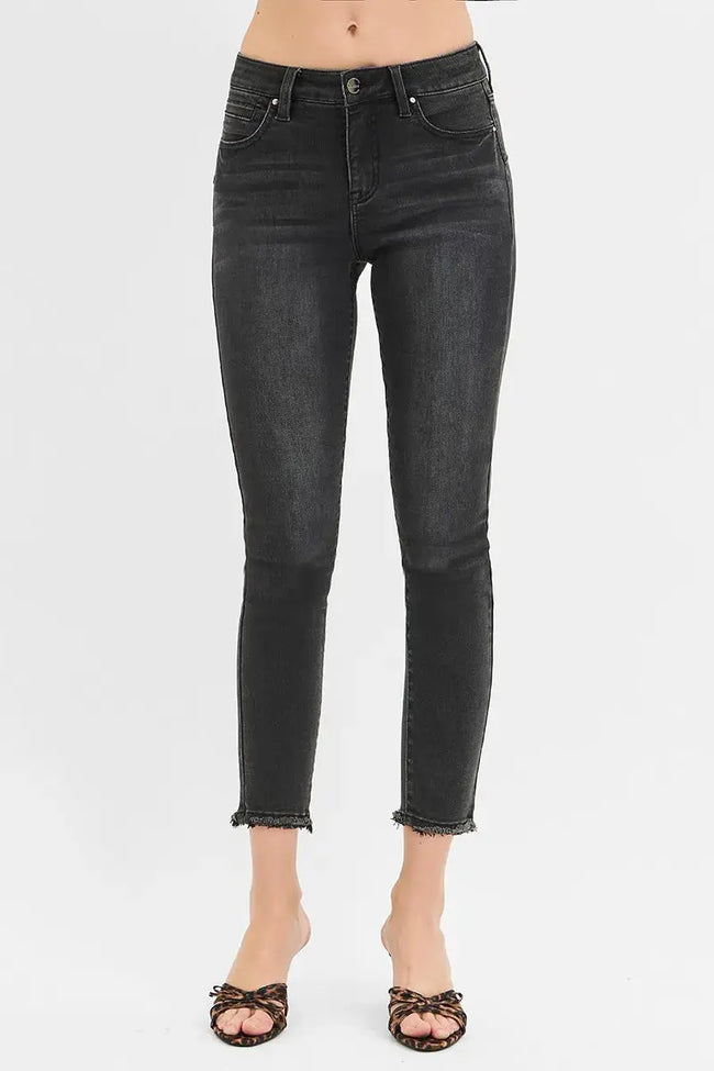 RISEN Full Size Tummy Control Mid Rise Crop Skinny Jeans  Style Ratio