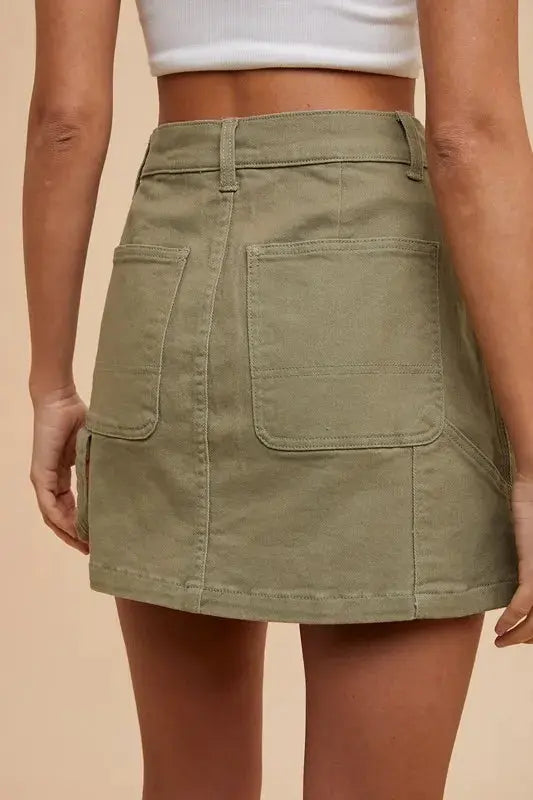 Annie Wear Cargo Denim Mini Skirt  Style Ratio