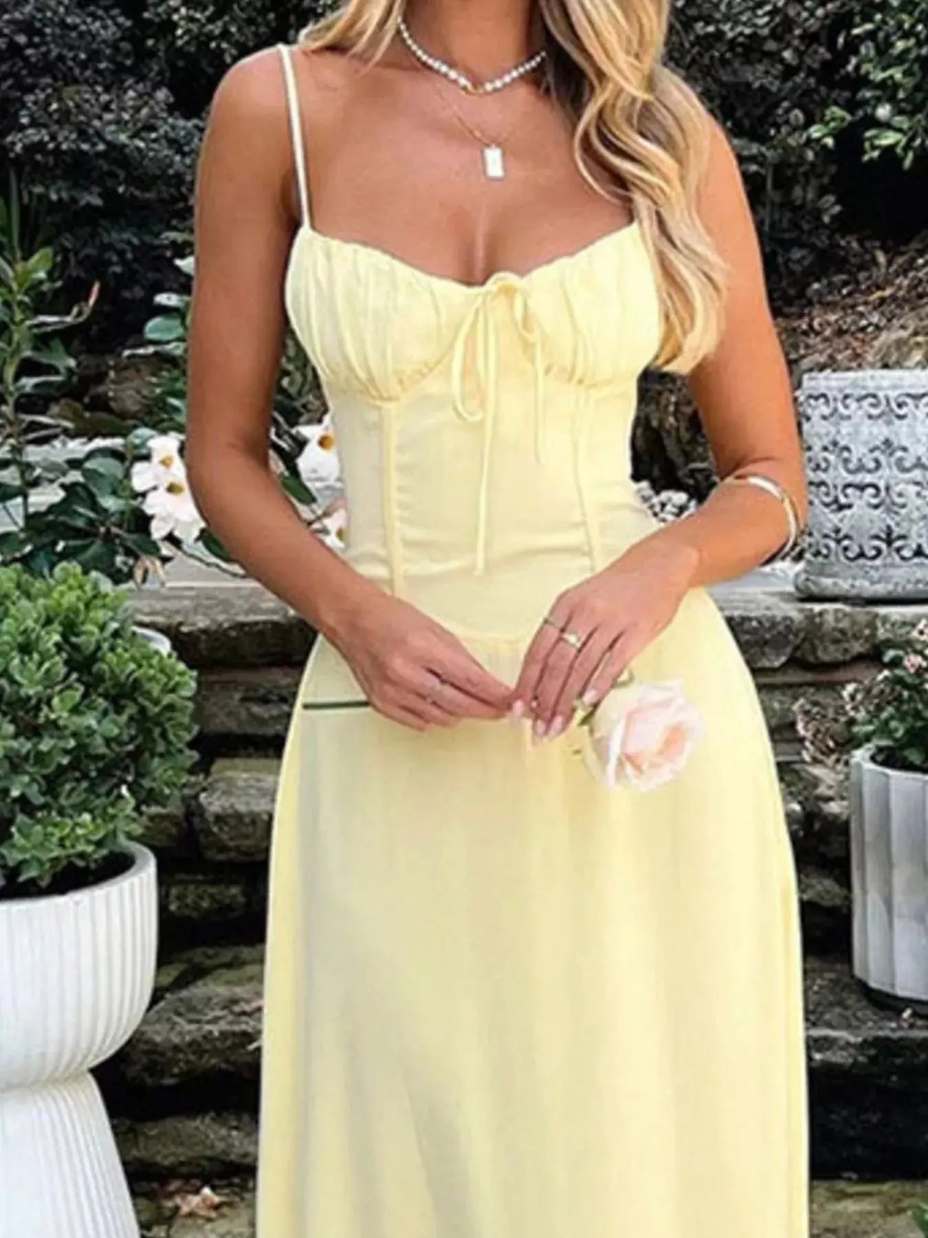 Tie Front Spaghetti Strap Maxi Dress  Style Ratio