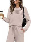 Full Size Long Sleeve Round Neck Top and Pants Set  Style Ratio