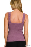 Zenana Seamless Winkle Stone Washed Tank Top  Style Ratio