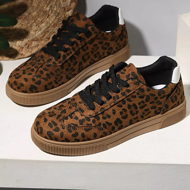 Leopard Lace Up Sneakers  Style Ratio