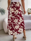 Floral Print Ruffle Hem Asymmetrical Skirt  Style Ratio