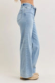 Judy Blue Mid Rise Retro Wide Leg Jeans with Fold-over Waistband  Style Ratio