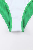 Textured Contrast Banding Bikini High Waist 2pcs Swimsuit  Style Ratio