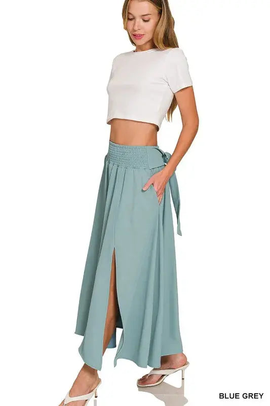 Zenana Heavy Woven Span Crop Tee & Skirt Set  Style Ratio
