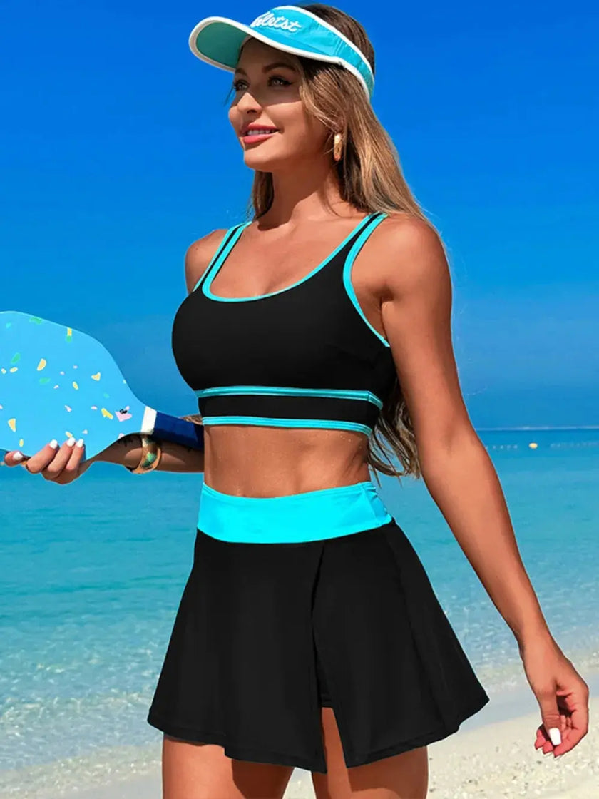 Scoop Neck Top and Skort Swim Set  Style Ratio