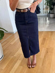 Slit Front Denim Skirt  Style Ratio