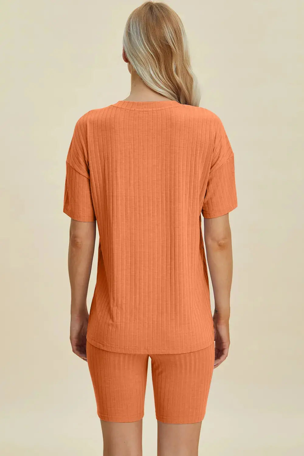 Basic Bae Full Size Ribbed V-Neck Short Sleeve Top and Shorts Loungewear  Style Ratio
