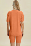 Basic Bae Full Size Ribbed V-Neck Short Sleeve Top and Shorts Loungewear  Style Ratio