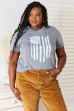 Simply Love US Flag Graphic Cuffed Short Sleeve Shirt  Style Ratio