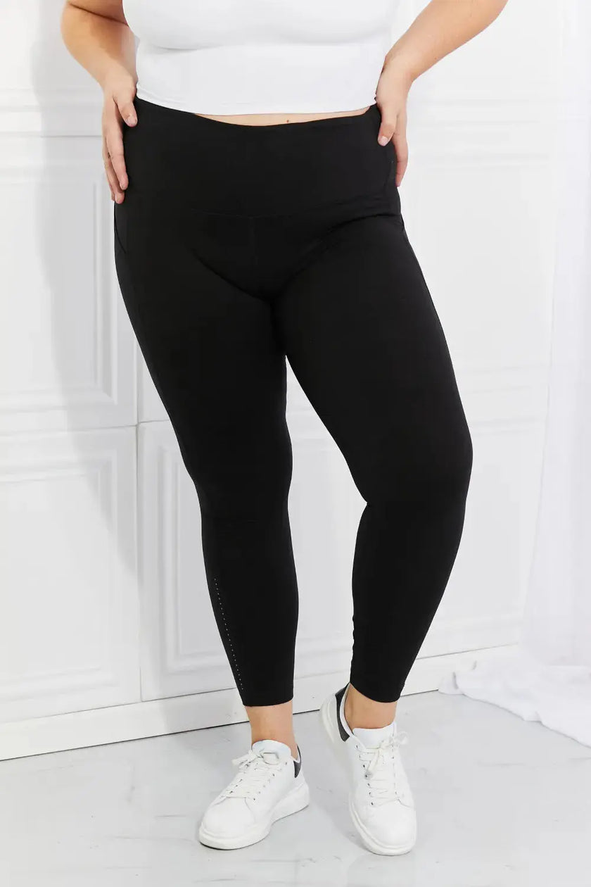 Leggings Depot Full Size Strengthen and Lengthen Reflective Dot Active Leggings  Style Ratio