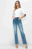 bytos Full Size Distressed High Rise Straight Jeans  Style Ratio