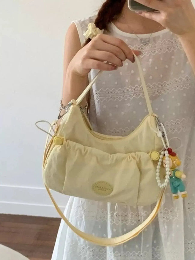 Drawstring Ruched Lightweight Crossbody Bag  Style Ratio