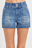 RISEN Full Size High Rise Patched Front Pocket Shorts  Style Ratio