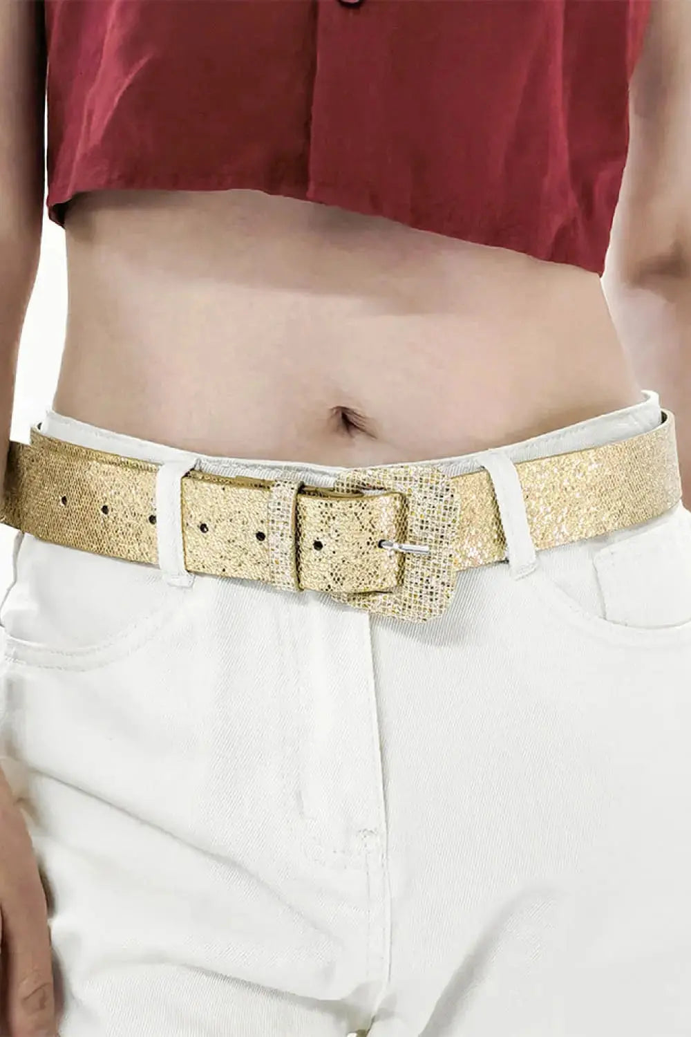 Glitter PU Leather Belt  Style Ratio