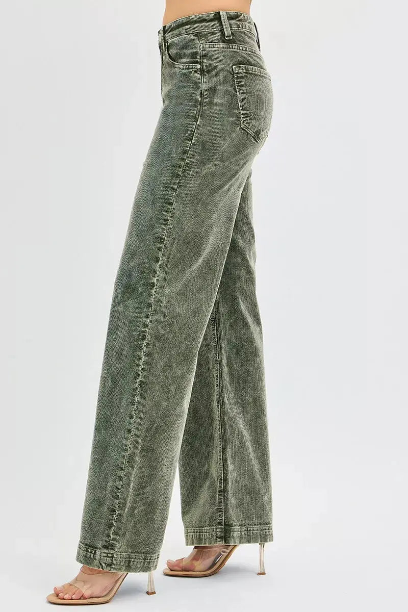 RISEN Full Size High Rise Wide Leg Corduroy Jeans  Style Ratio