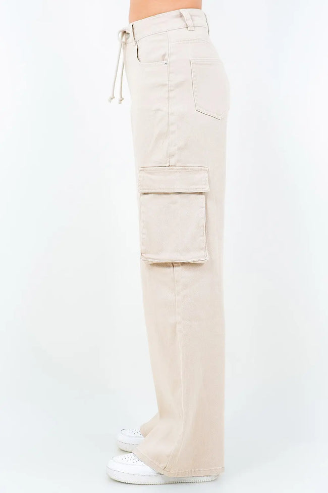 American Bazi Full Size Drawstring Cargo Pants  Style Ratio