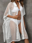 Sheer Mesh Button Up Cover Up  Style Ratio