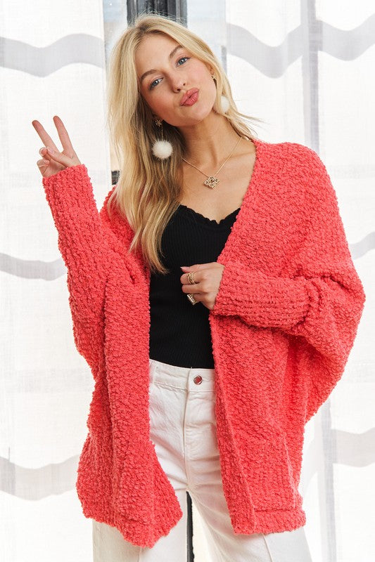 Open Front Long Sleeve Cozy Cardigan