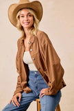 BiBi Corduroy Relaxed Fit Long Sleeve Shacket  Style Ratio