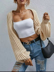 Cropped Ribbed Knit Cardigan  Style Ratio