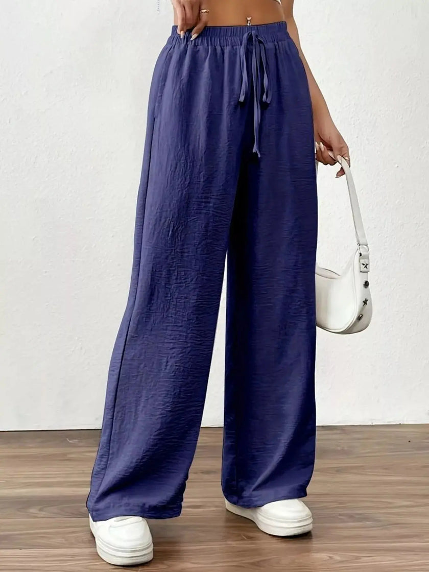 Casual Drawstring Wide Leg Pants  Style Ratio