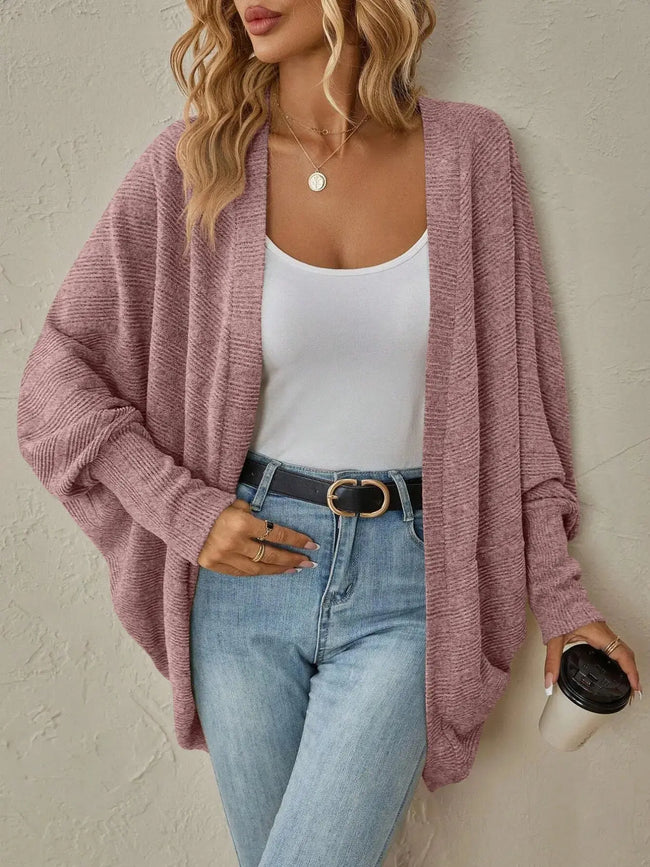 Open Front Batwing Sleeve Cardigan  Style Ratio