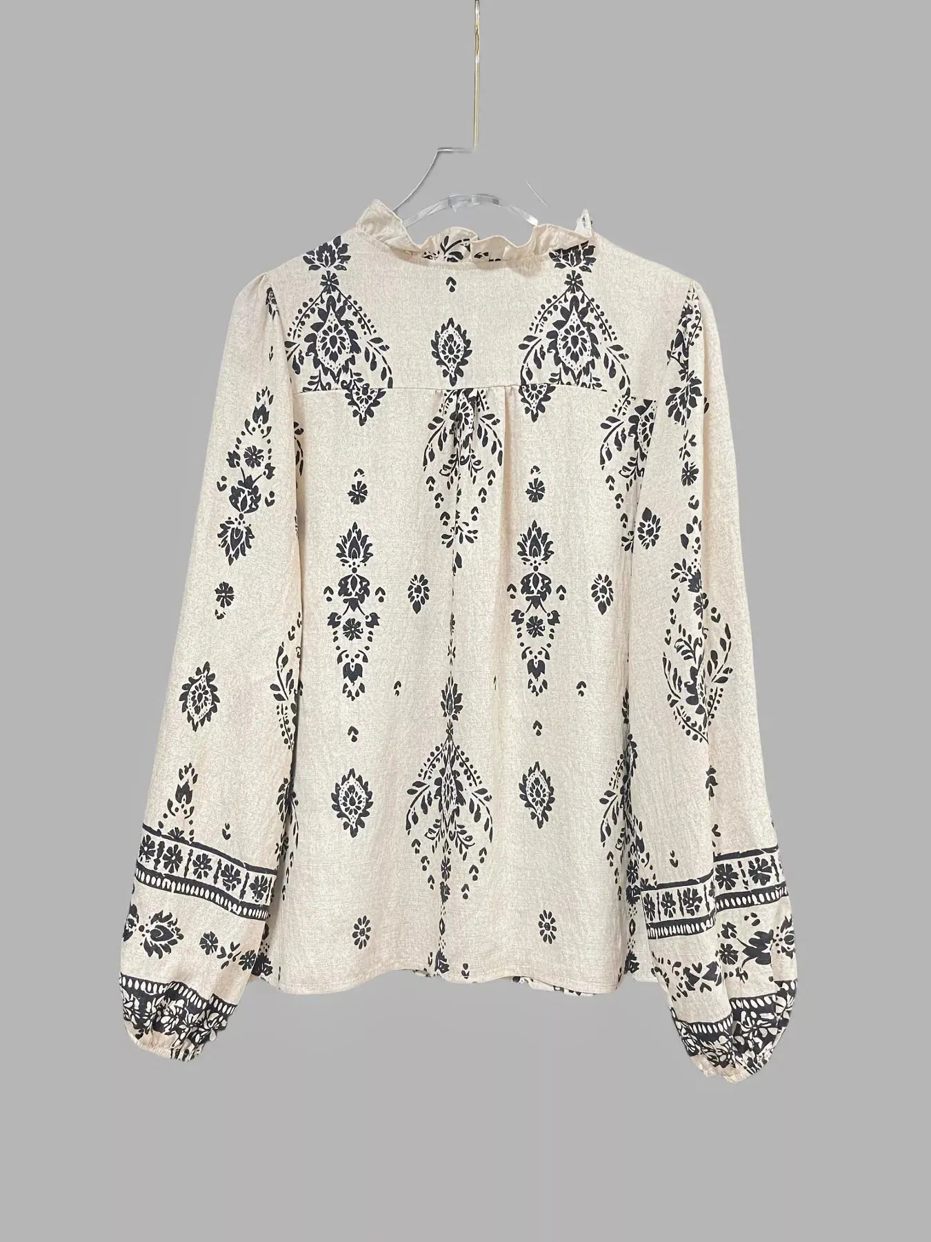 Vintage Print Long Sleeve Shirt  Style Ratio