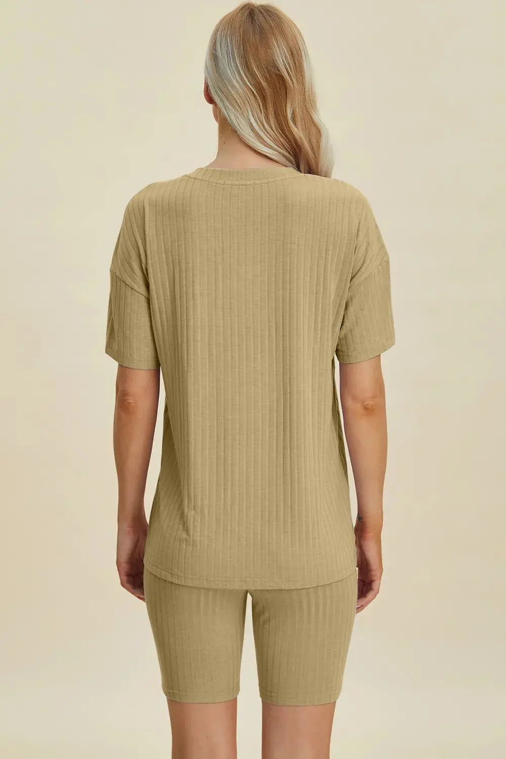 Basic Bae Full Size Ribbed V-Neck Short Sleeve Top and Shorts Loungewear  Style Ratio