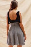 SO ME Houndstooth Fit Flare Mini Dress with Shoulder Tie  Style Ratio