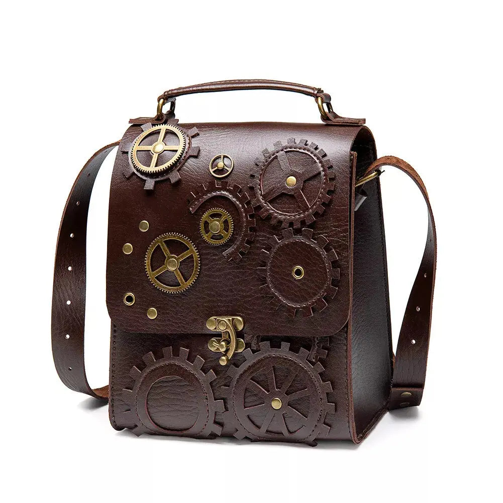 Steampunk Gear Decorated Crossbody Bag  Style Ratio