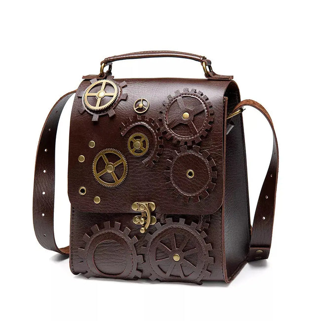 Steampunk Gear Decorated Crossbody Bag  Style Ratio