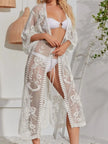 Lace Detail Open Front Longline Cover-Up  Style Ratio