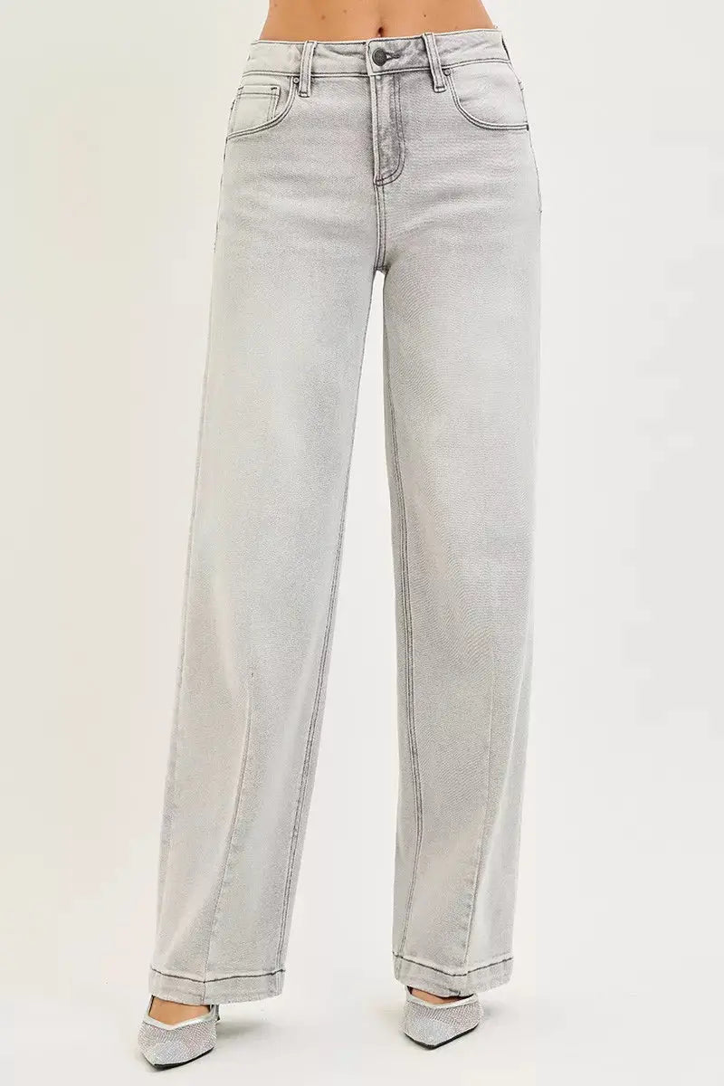 RISEN Slouchy Baggy Jeans with Contrast Stitching  Style Ratio