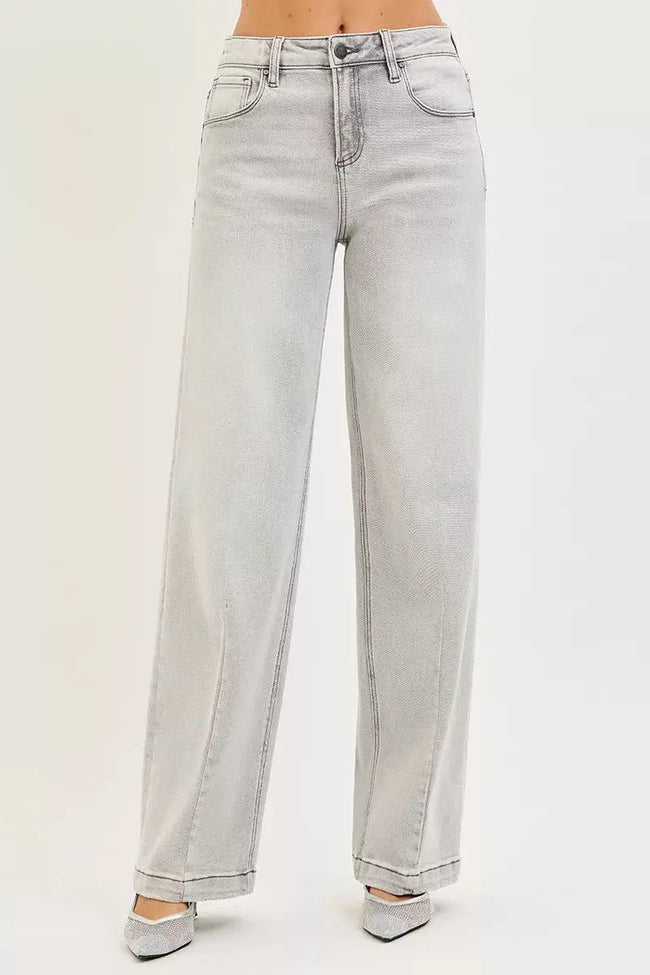 RISEN Slouchy Baggy Jeans with Contrast Stitching  Style Ratio