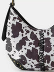 Fame Cow Print Hobo Shoulder Bag with Studded Details  Style Ratio