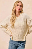 BiBi Checker Board Drop Shoulder Sweater  Style Ratio