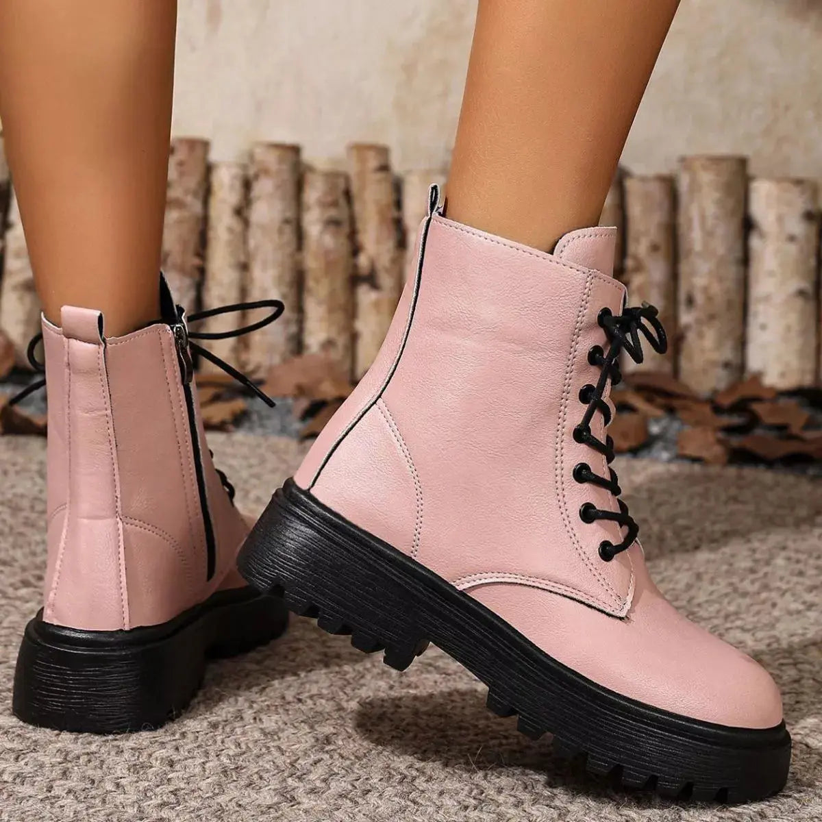 Round Toe Block Heels Boots  Style Ratio