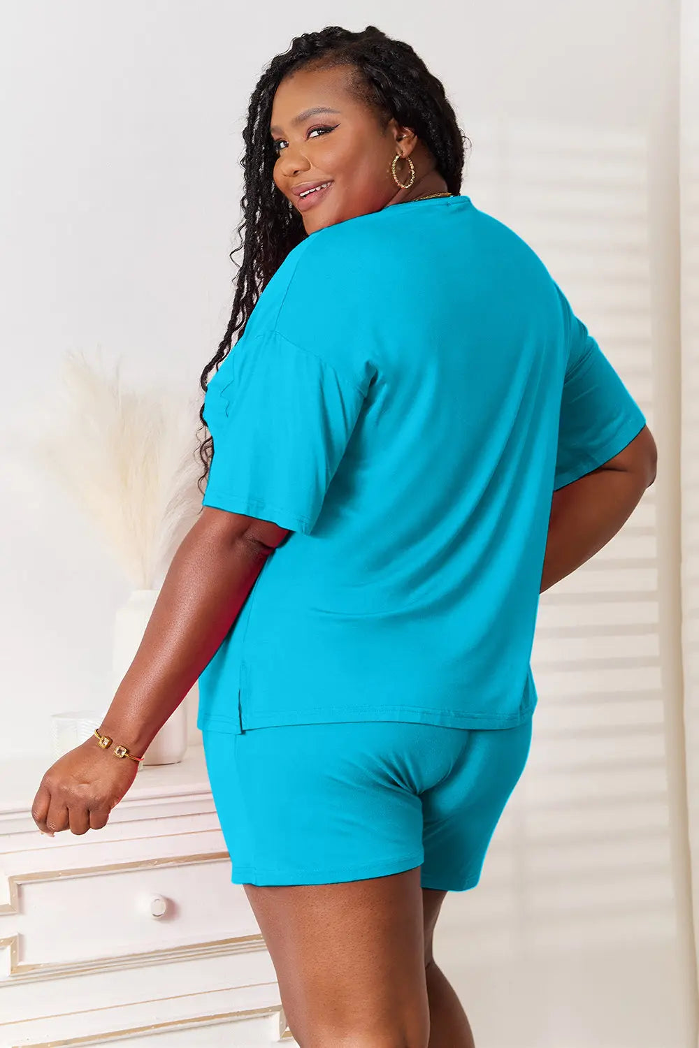Basic Bae Full Size Soft Half Sleeve Top and Shorts Loungewear  Style Ratio