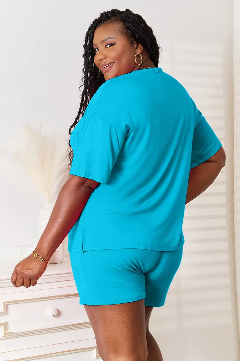 Basic Bae Full Size Soft Half Sleeve Top and Shorts Loungewear  Style Ratio
