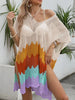 Openwork V-Neck Half Sleeve Cover-Up  Style Ratio