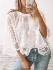 Lace Sheer Sleeve Blouse  Style Ratio