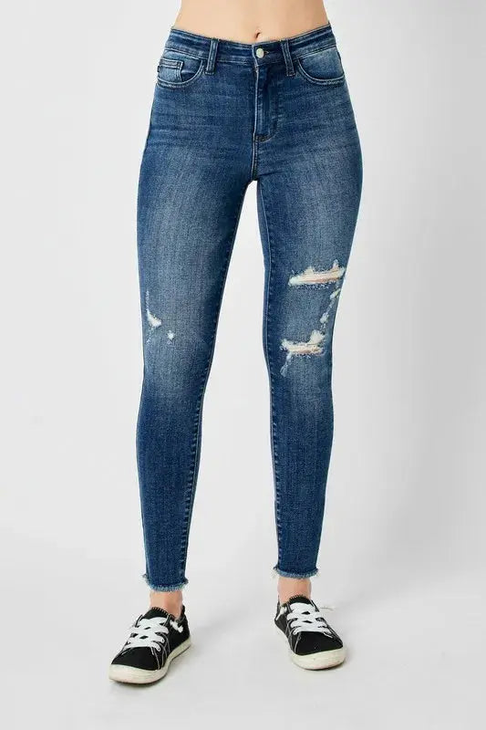 Judy Blue High Waist Distressed Skinny Jeans  Style Ratio