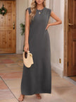 Full Size Slit Round Neck Sleeveless Maxi Tank Dress  Style Ratio