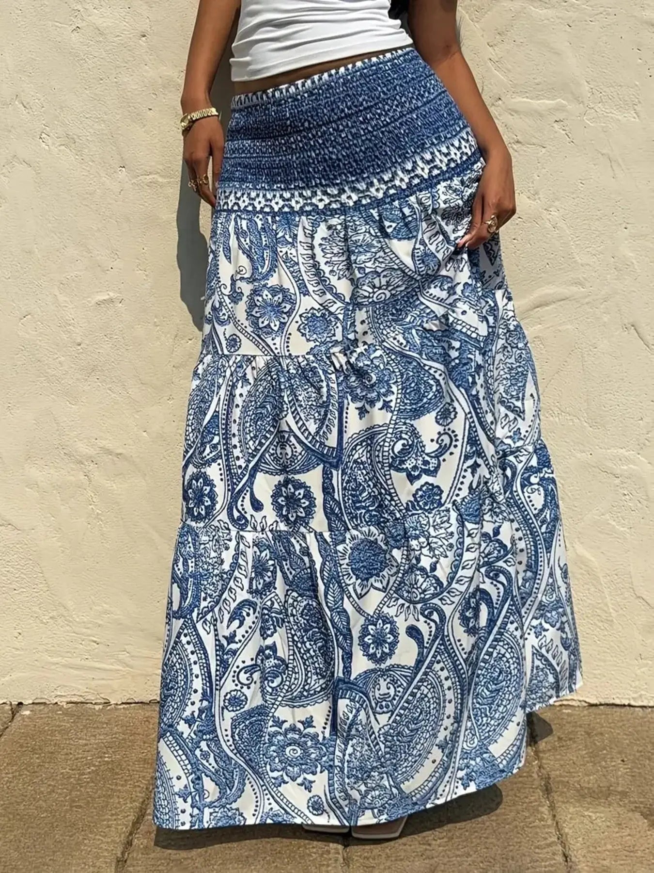 Paisley Print Maxi Skirt  Style Ratio