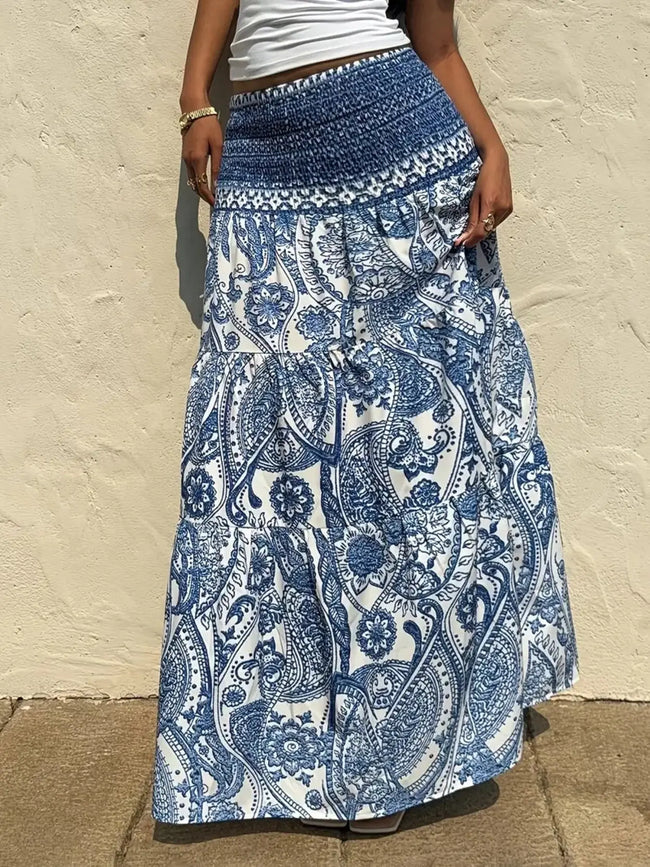 Paisley Print Maxi Skirt  Style Ratio
