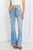 Vibrant MIU High Rise Button Flare Jeans  Style Ratio